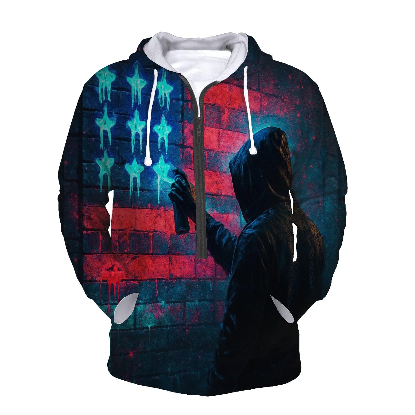 Urban Graffiti Stripes zip-up hoodies