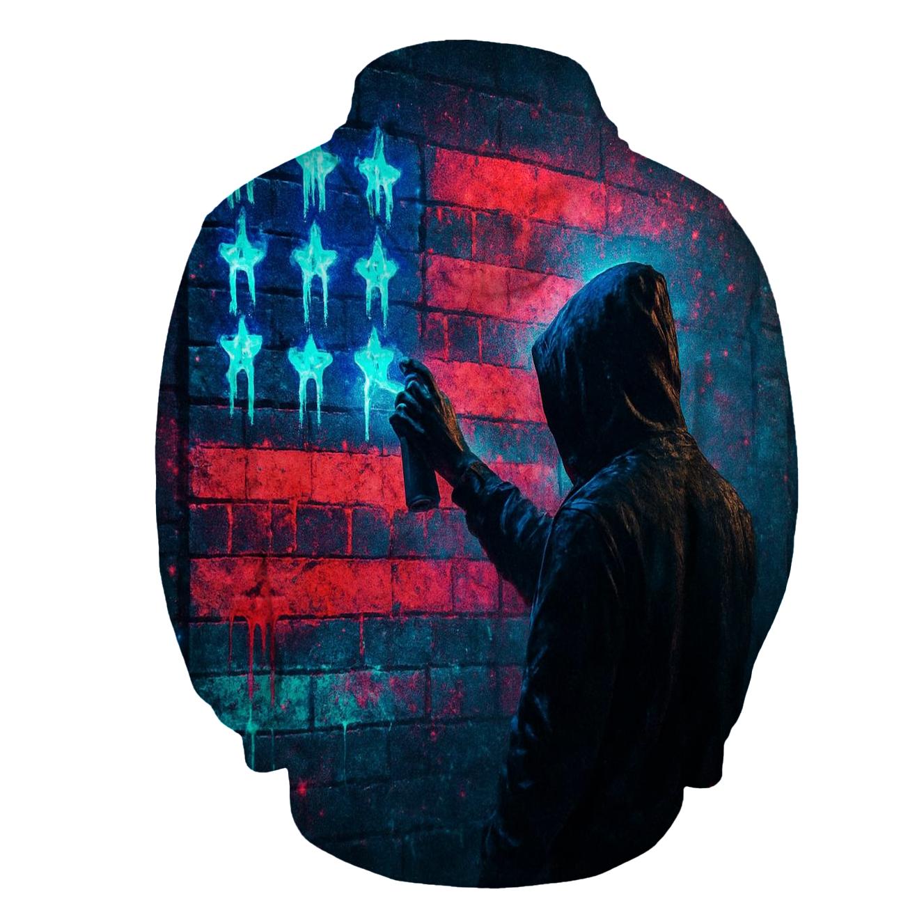 Urban Graffiti Stripes zip-up hoodies