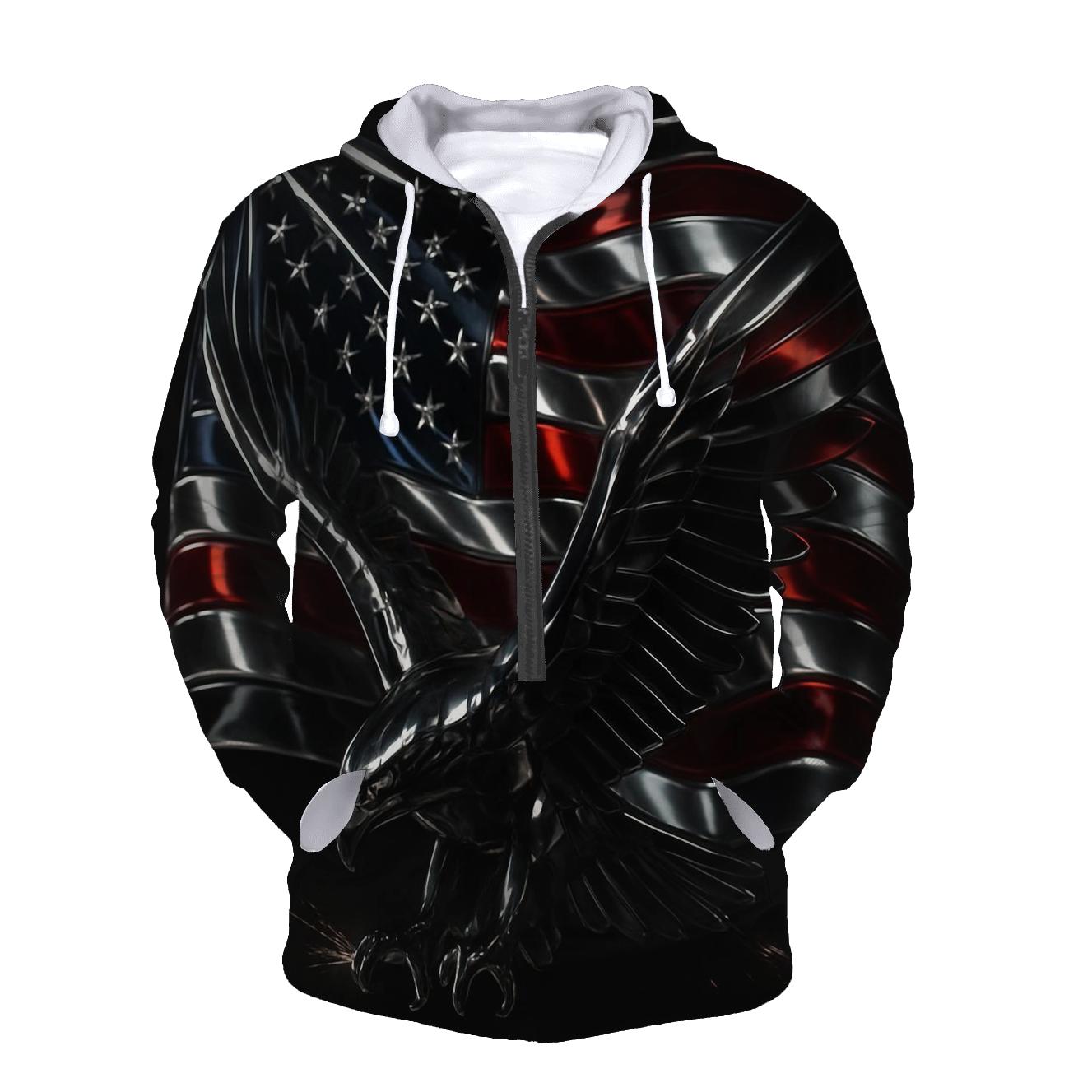 Metallic Eagle Banner designer hoodies