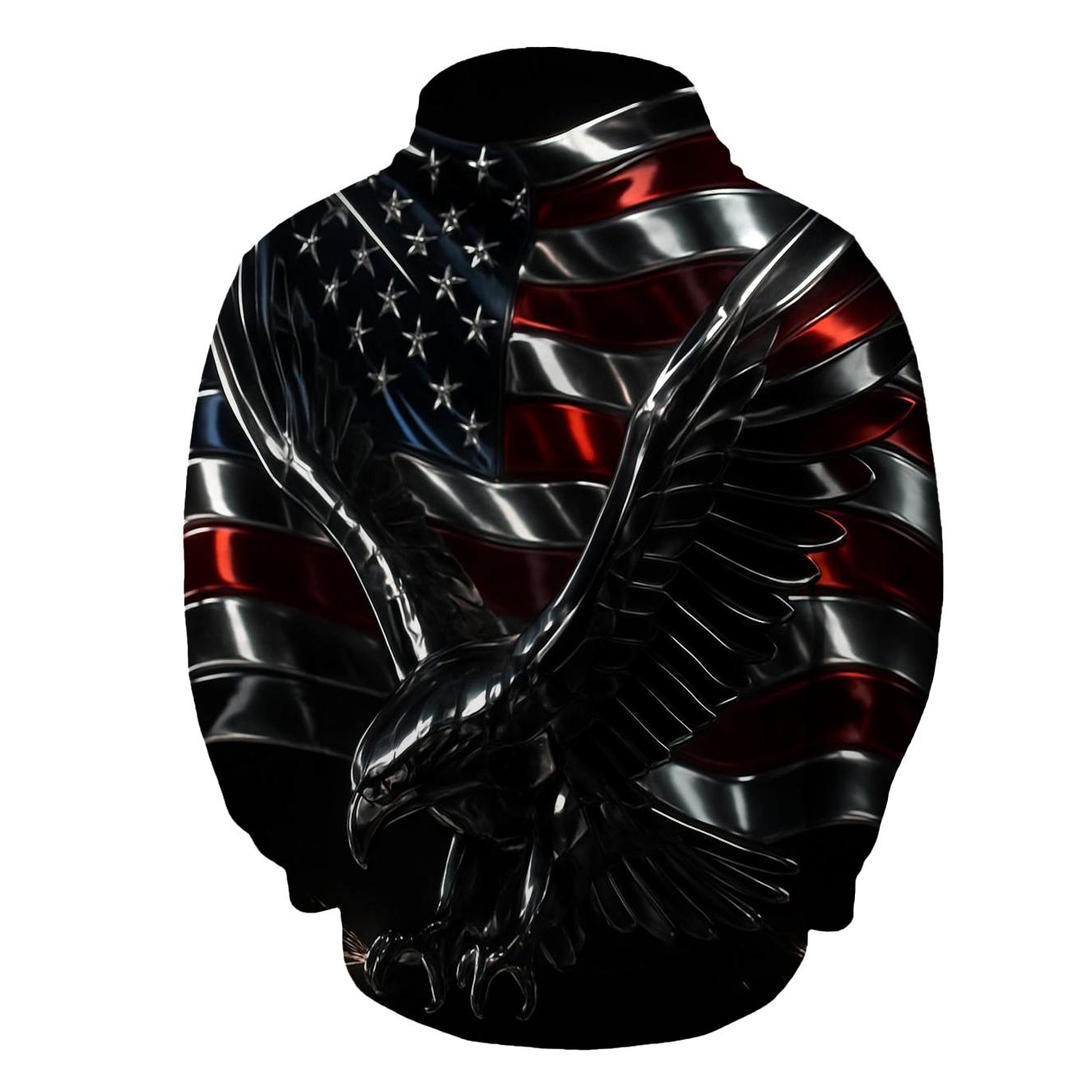Metallic Eagle Banner designer hoodies