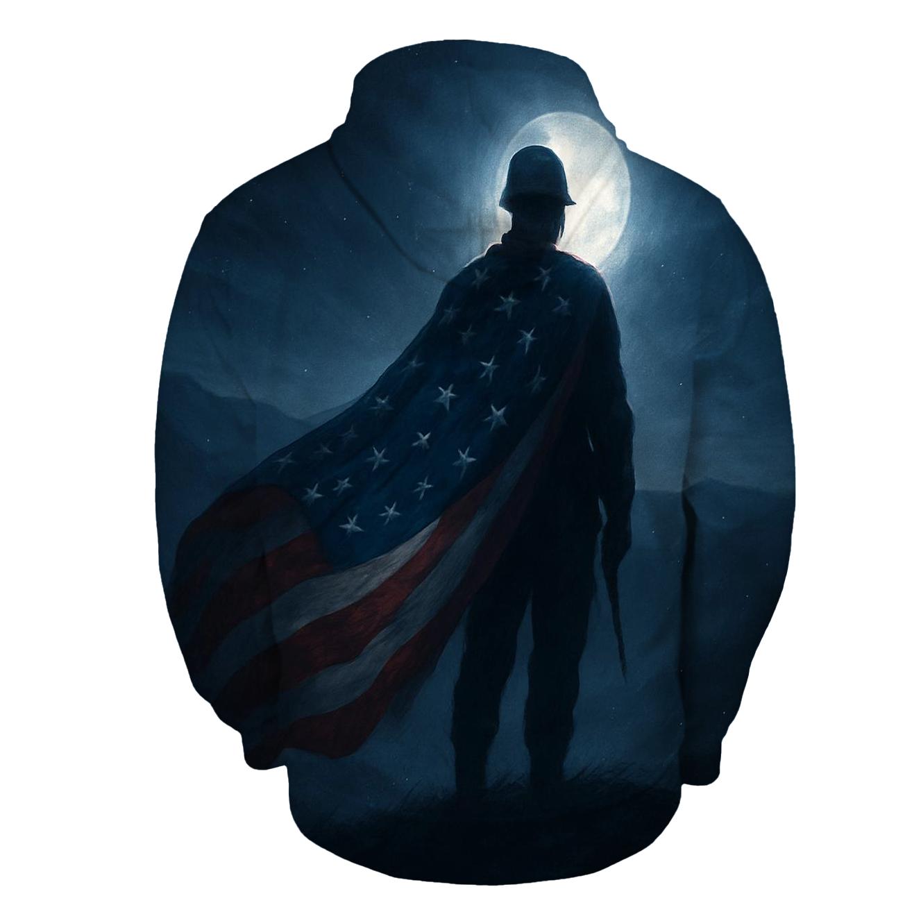 Midnight Sentinel Flag heavyweight hoodies