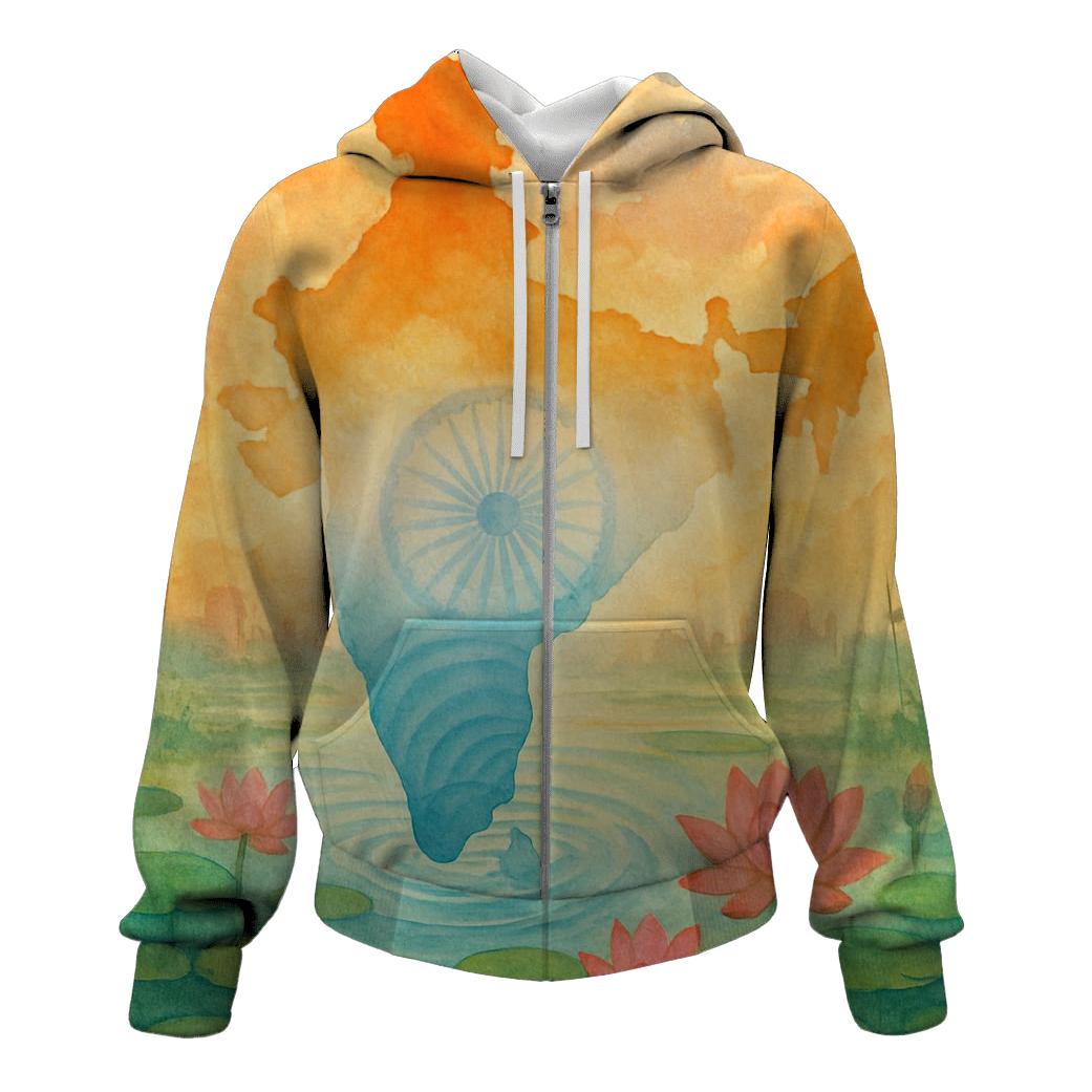 Lotus Watercolor Embrace hoodies fashion