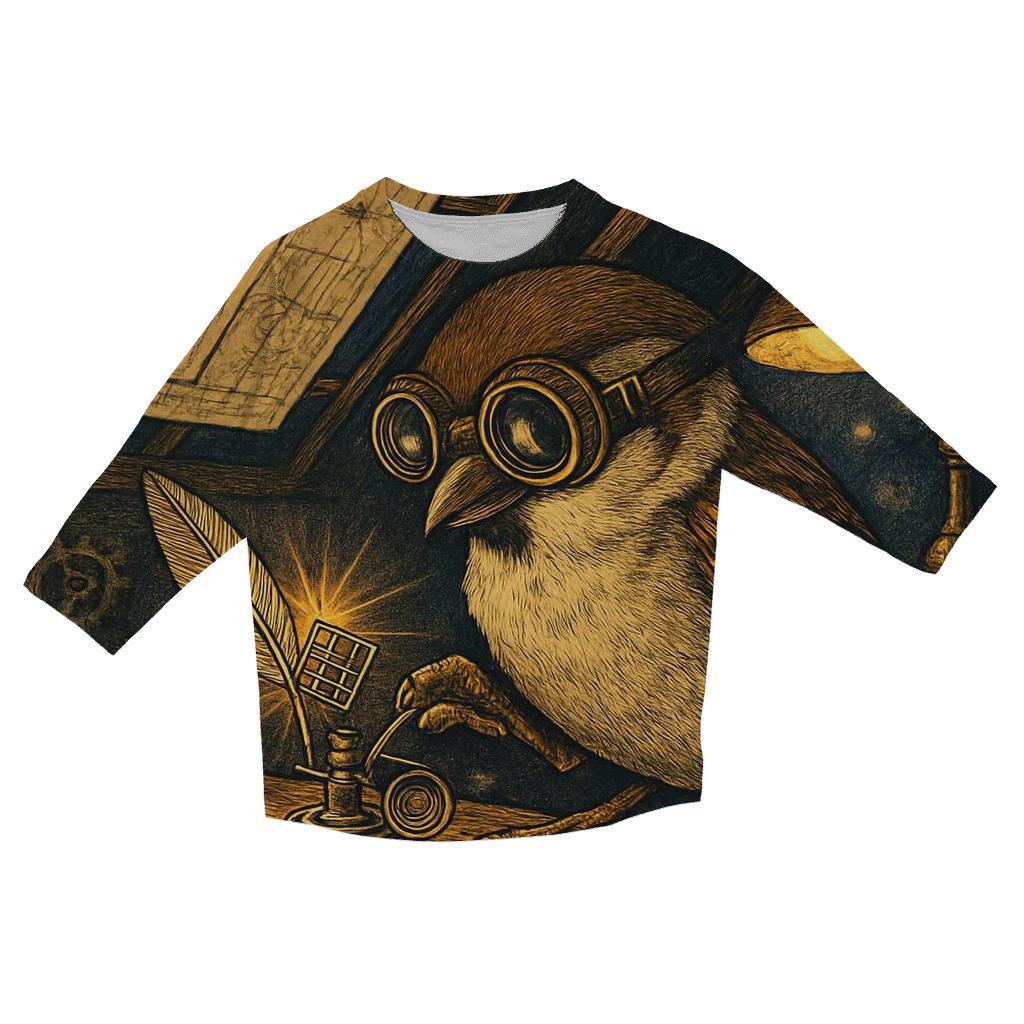 Gilded Sparrow Inventor printed three quarter sleeve shirts