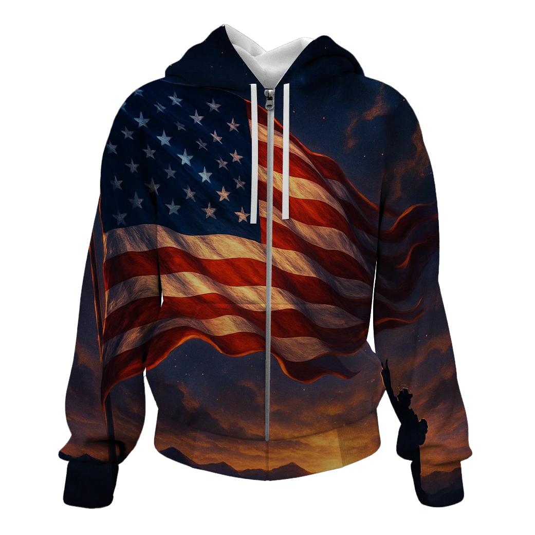 Nebula Banner Over Mount Liberty zip-up hoodies