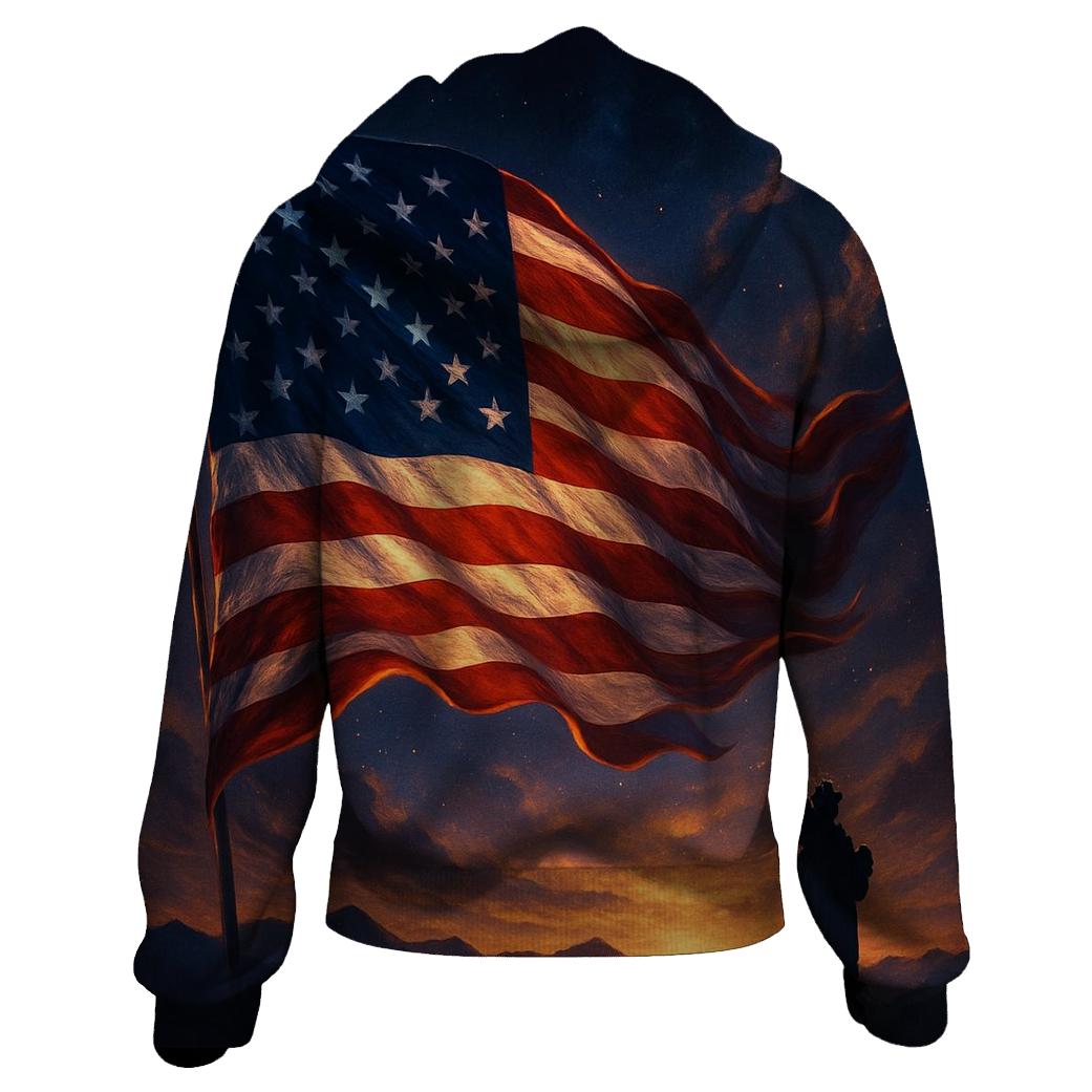 Nebula Banner Over Mount Liberty zip-up hoodies