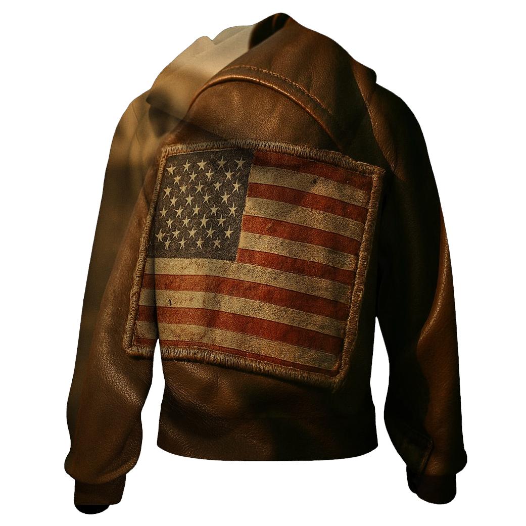 Vintage Pilot Jacket Emblem zip-up hoodies