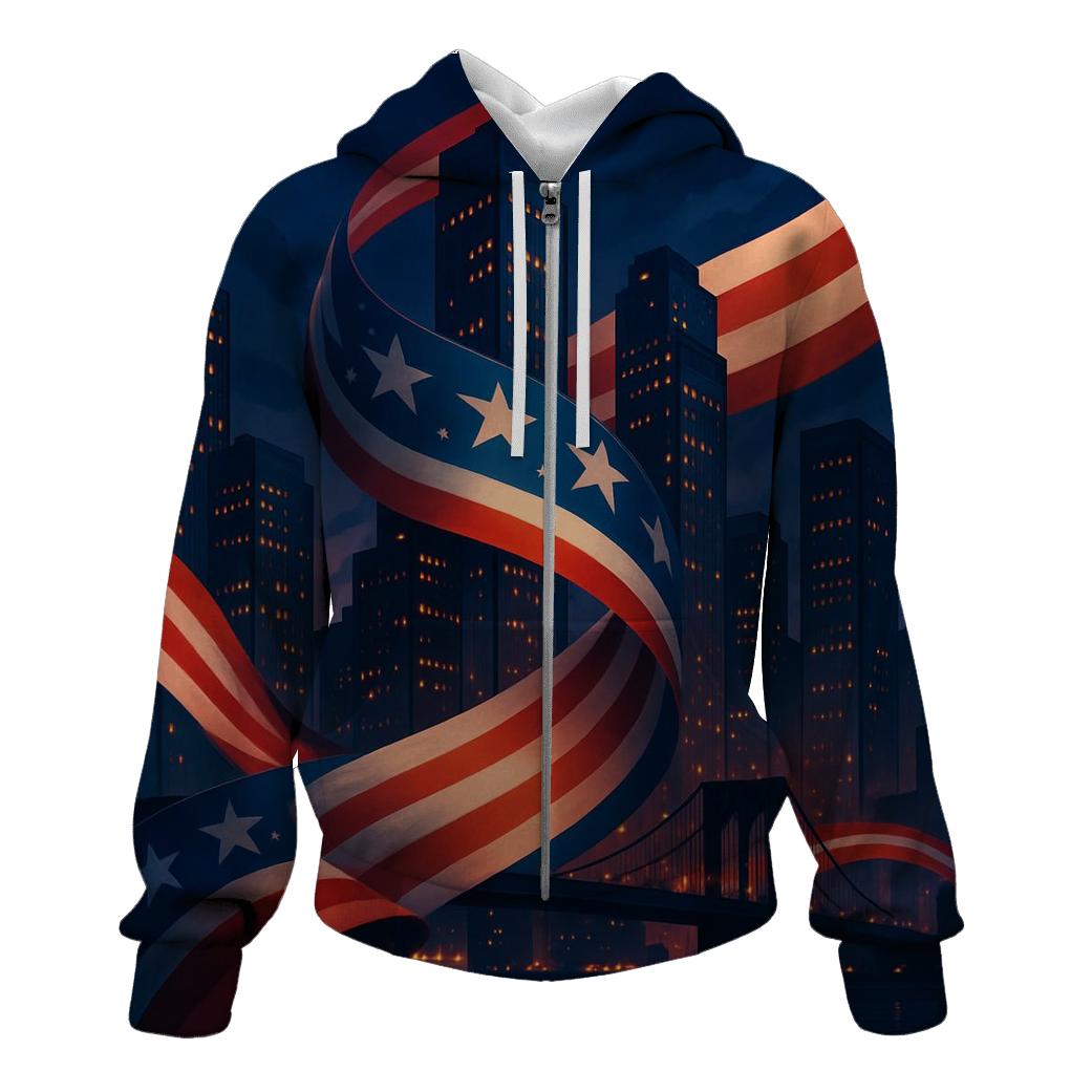 Stars Flow Through Cityscape designer hoodies