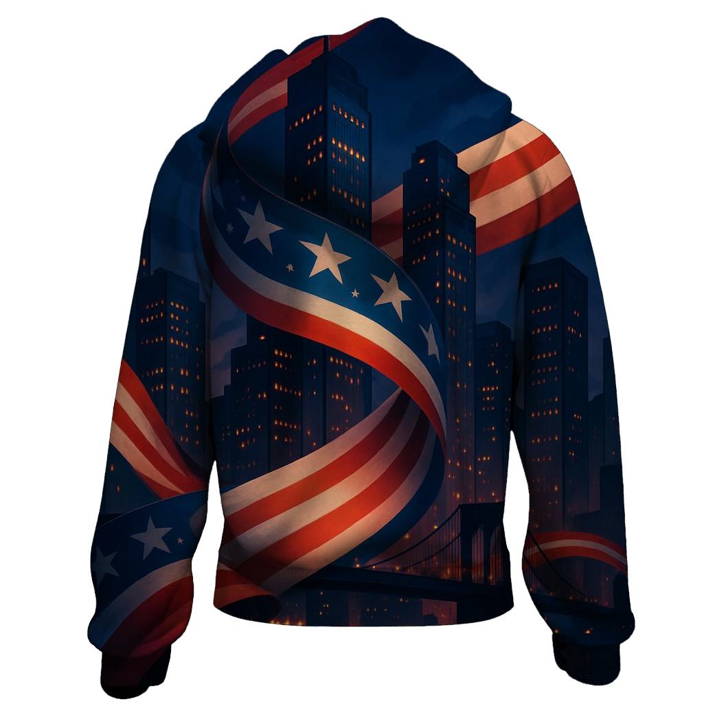 Stars Flow Through Cityscape designer hoodies