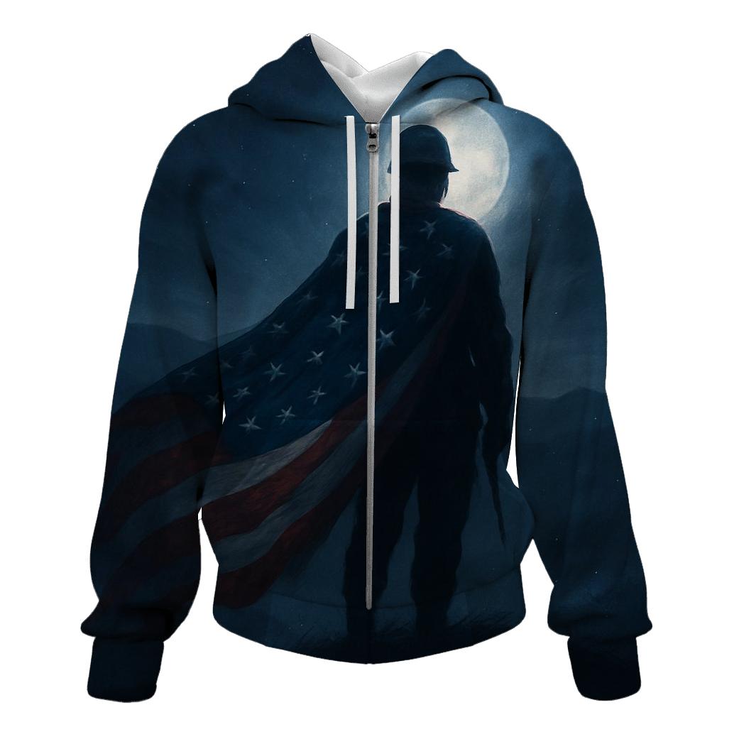 Midnight Sentinel Flag designer hoodies