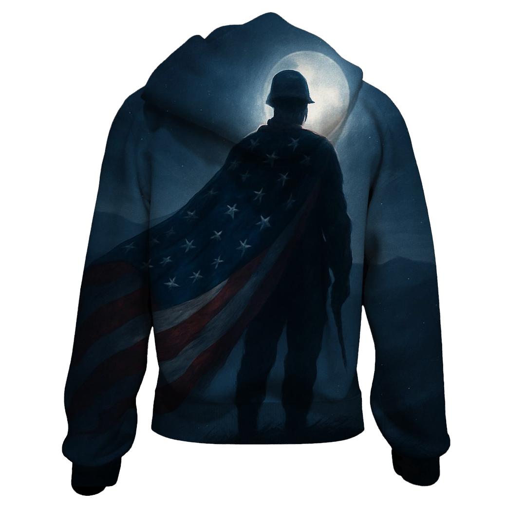 Midnight Sentinel Flag designer hoodies