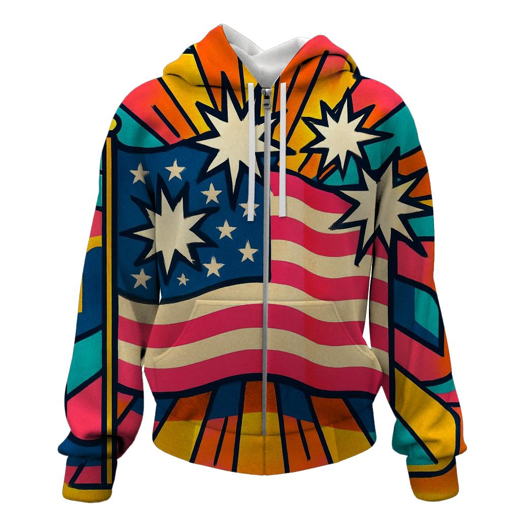 Retro Pop Americana Burst graphic hoodies