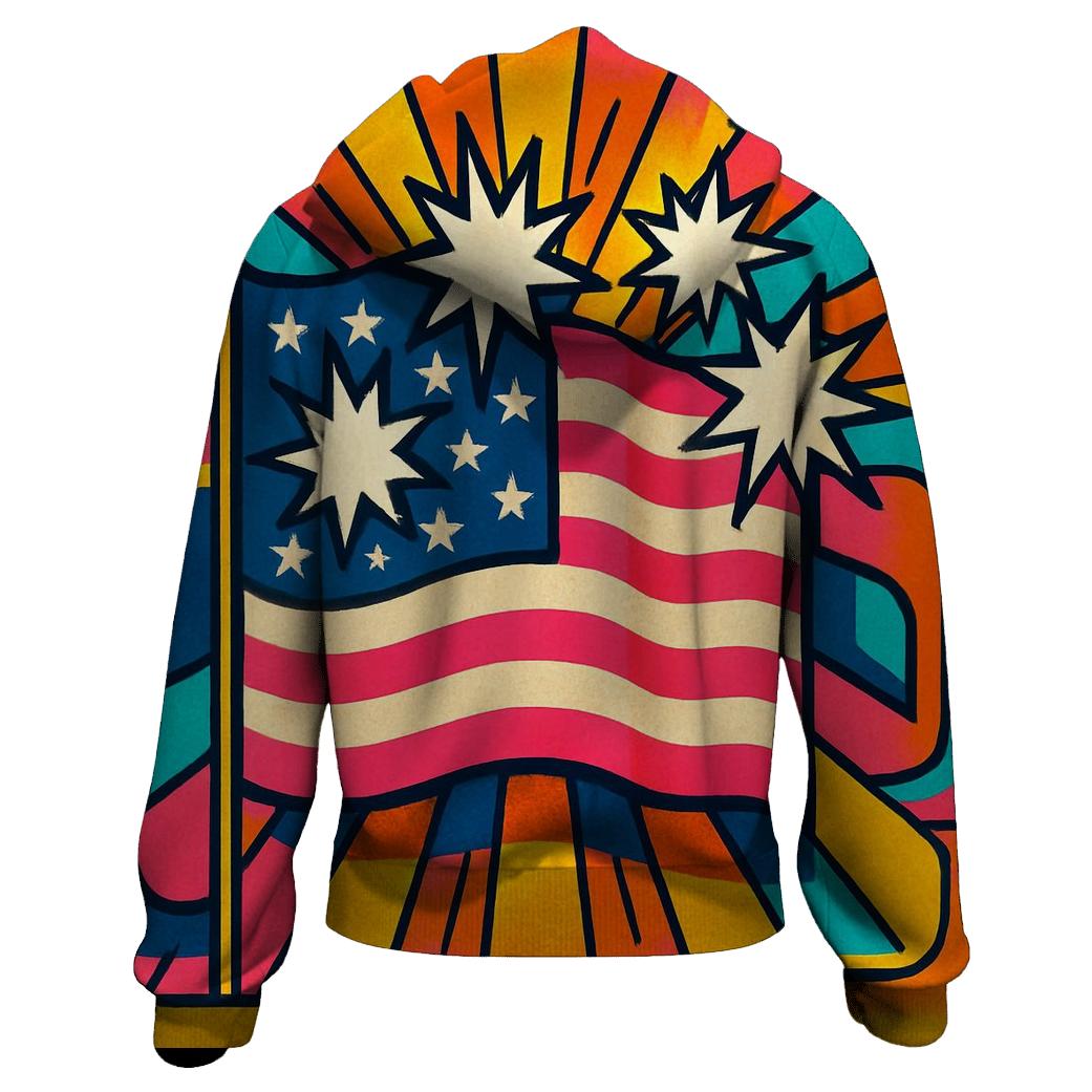 Retro Pop Americana Burst graphic hoodies