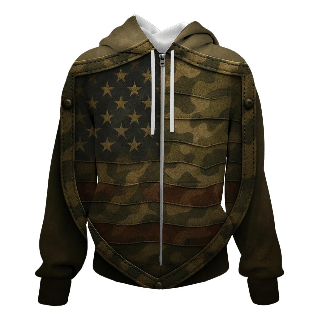 Camouflage Flag Fusion lightweight hoodies