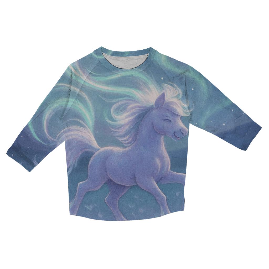 Aurora Cartwheel Pony printed three quarter sleeve shirts