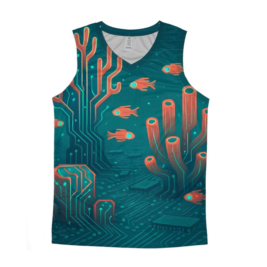 Circuitboard Coral Reef stylish racerback tanks