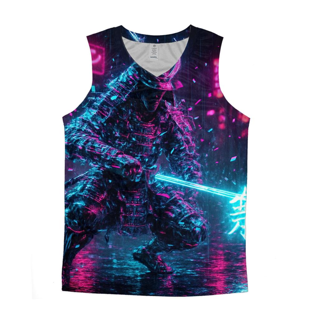 Holographic Street Samurai casual summer tank tops