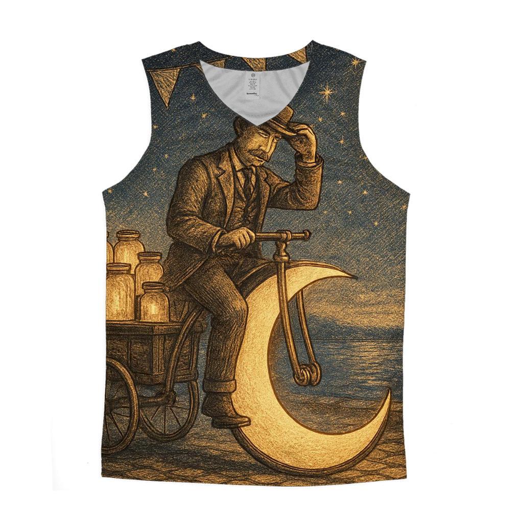 Penny-Farthing Moon Merchant cotton sleeveless tops