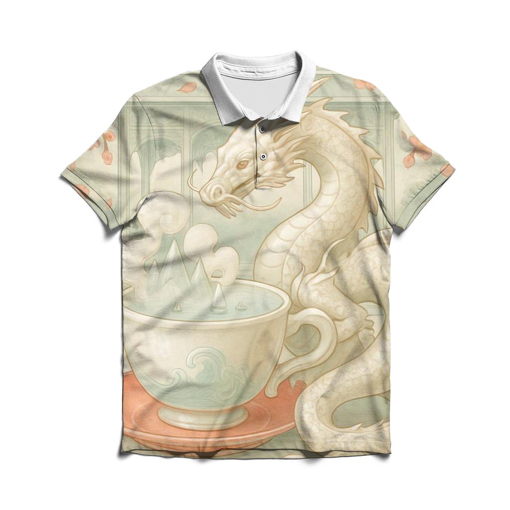 Porcelain Dragon Tea Party casual sports polo shirts