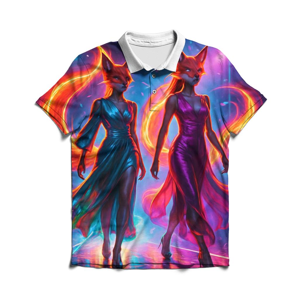 Neon Foxfire Runway stylish collar polo tees
