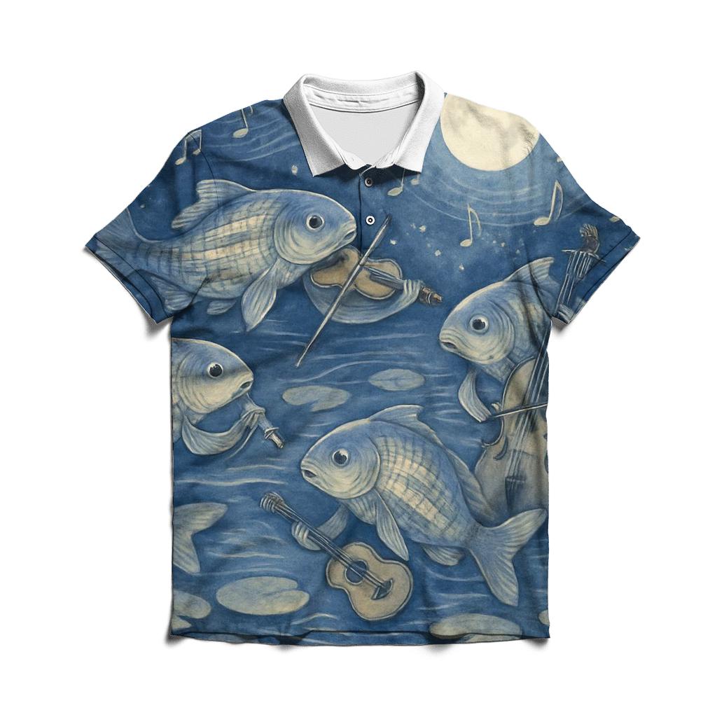 Moonlight Koi Orchestra branded logo polo shirts