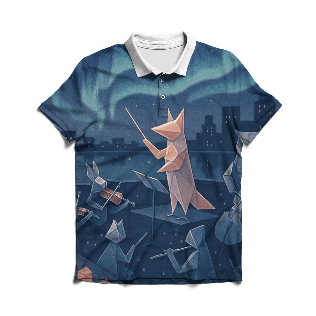 Midnight Origami Orchestra stylish collar polo tees