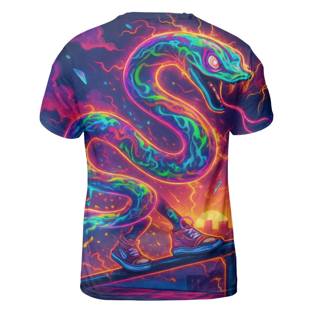 Neon Skate Serpent statement graphic shirts