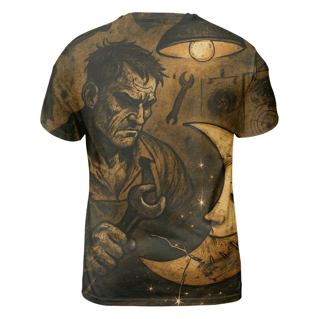 Patchwork Moon Mechanic statement graphic shirts