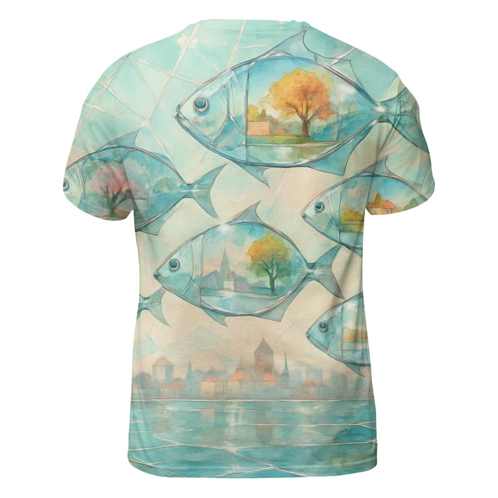 Mirrorfish Parade artistic all-over print tops