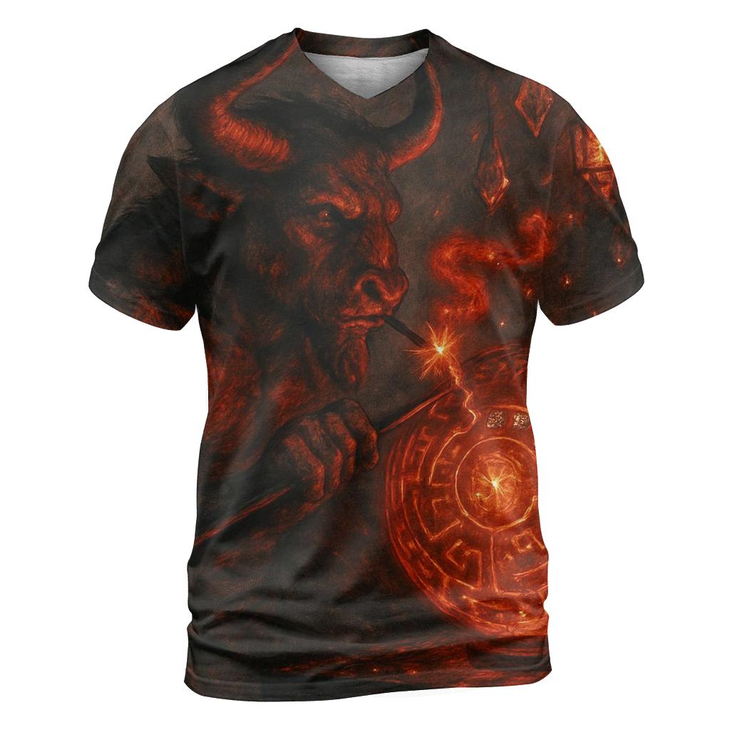 Glassblower Minotaur artistic all-over print tops
