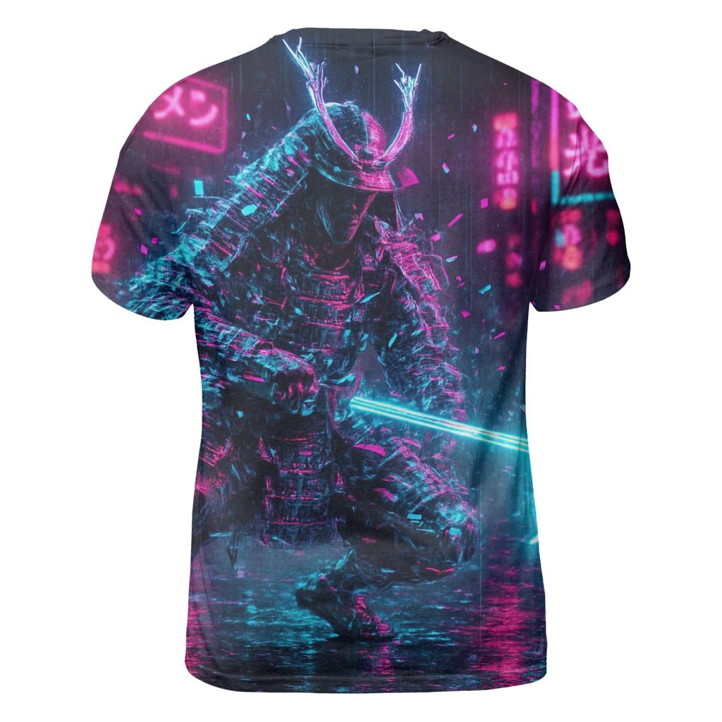 Holographic Street Samurai trendy printed shirt styles