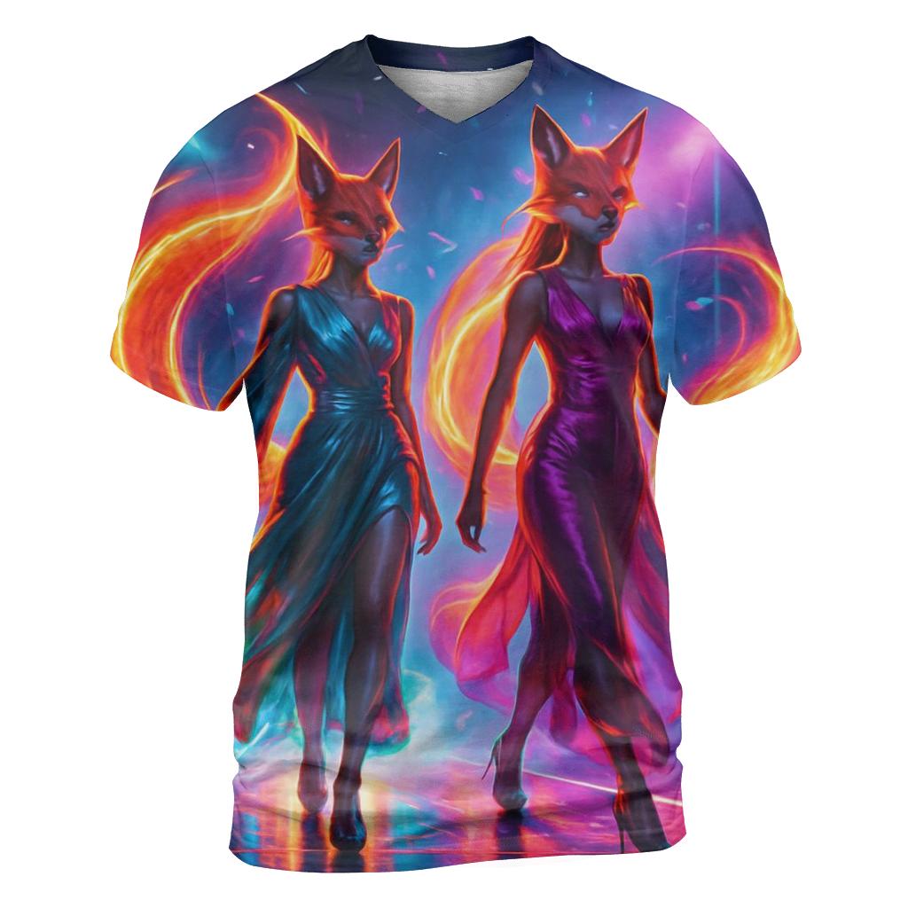 Neon Foxfire Runway statement graphic shirts