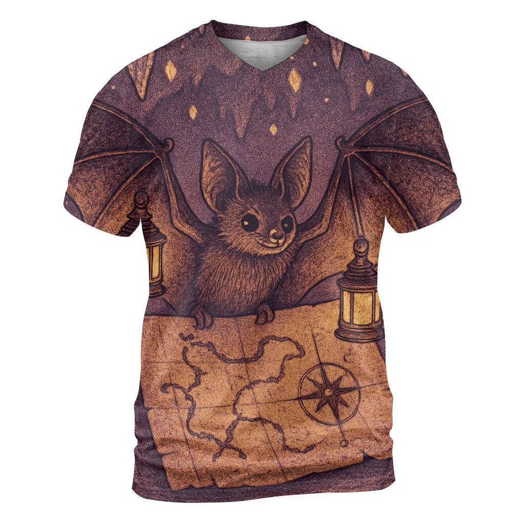 Lantern-Bat Cartographer creative print fashion shirts