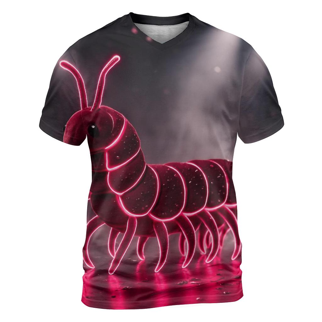 Velvet Neon Centipede vibrant all-over design tees