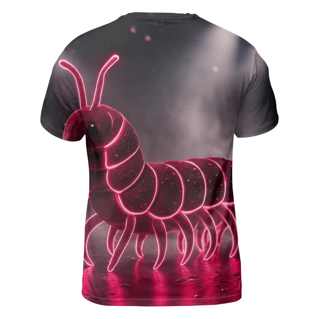 Velvet Neon Centipede vibrant all-over design tees