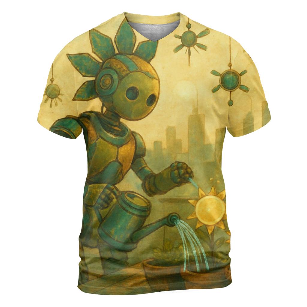 Solar-Powered Gardener Bot unique graphic print tees