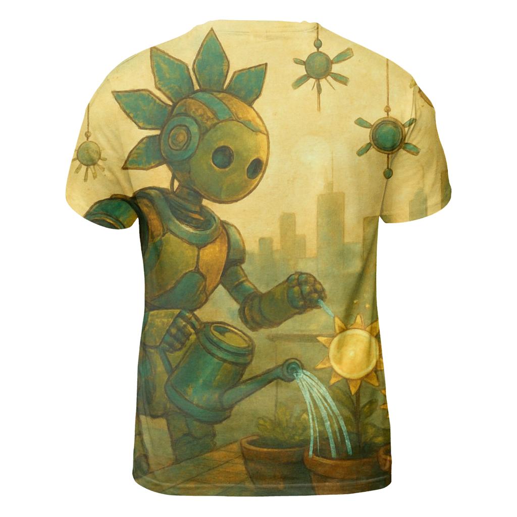 Solar-Powered Gardener Bot unique graphic print tees