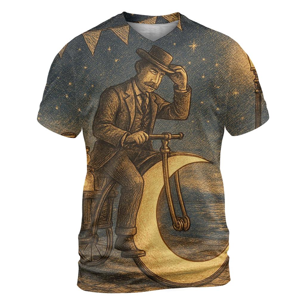 Penny-Farthing Moon Merchant artistic all-over print tops