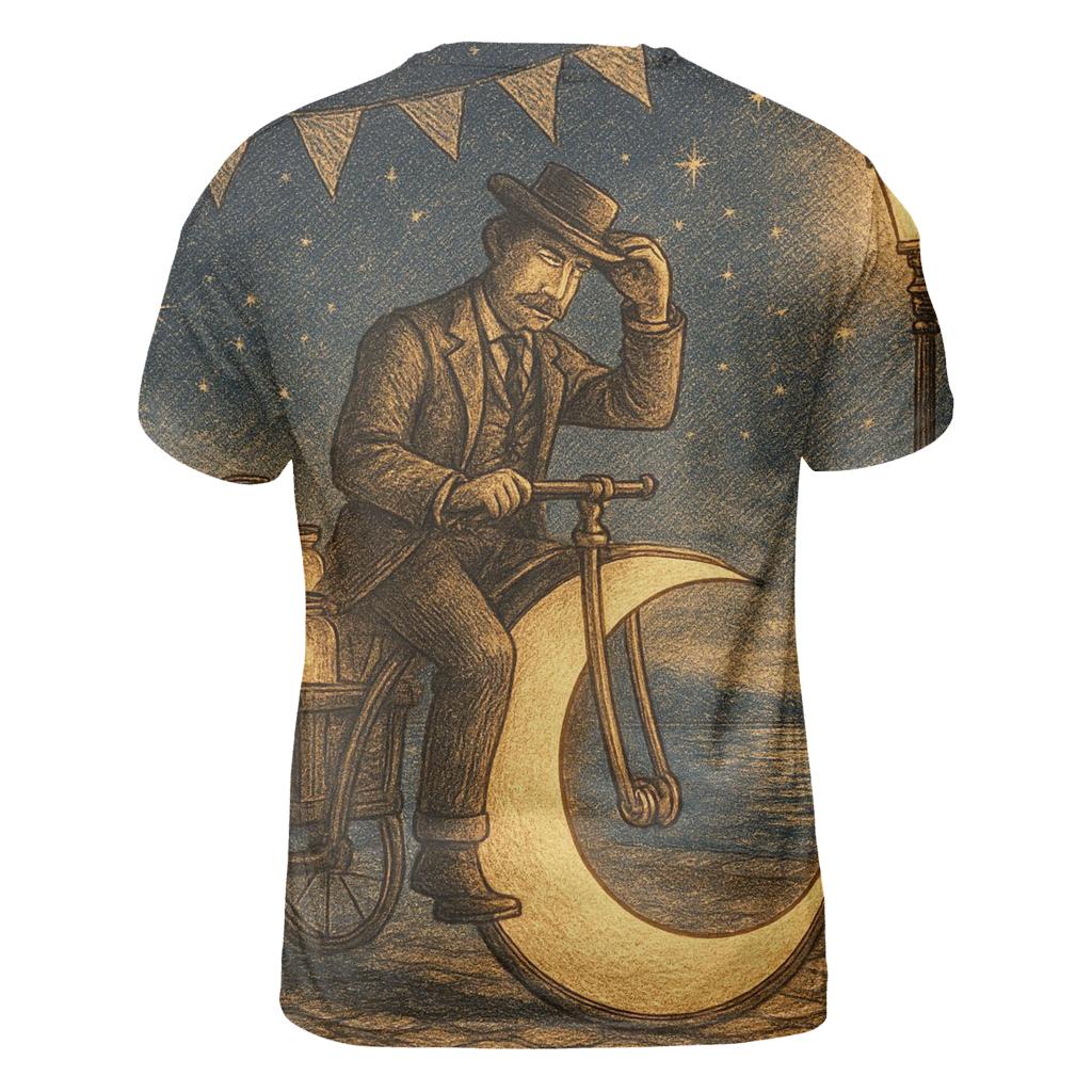 Penny-Farthing Moon Merchant artistic all-over print tops