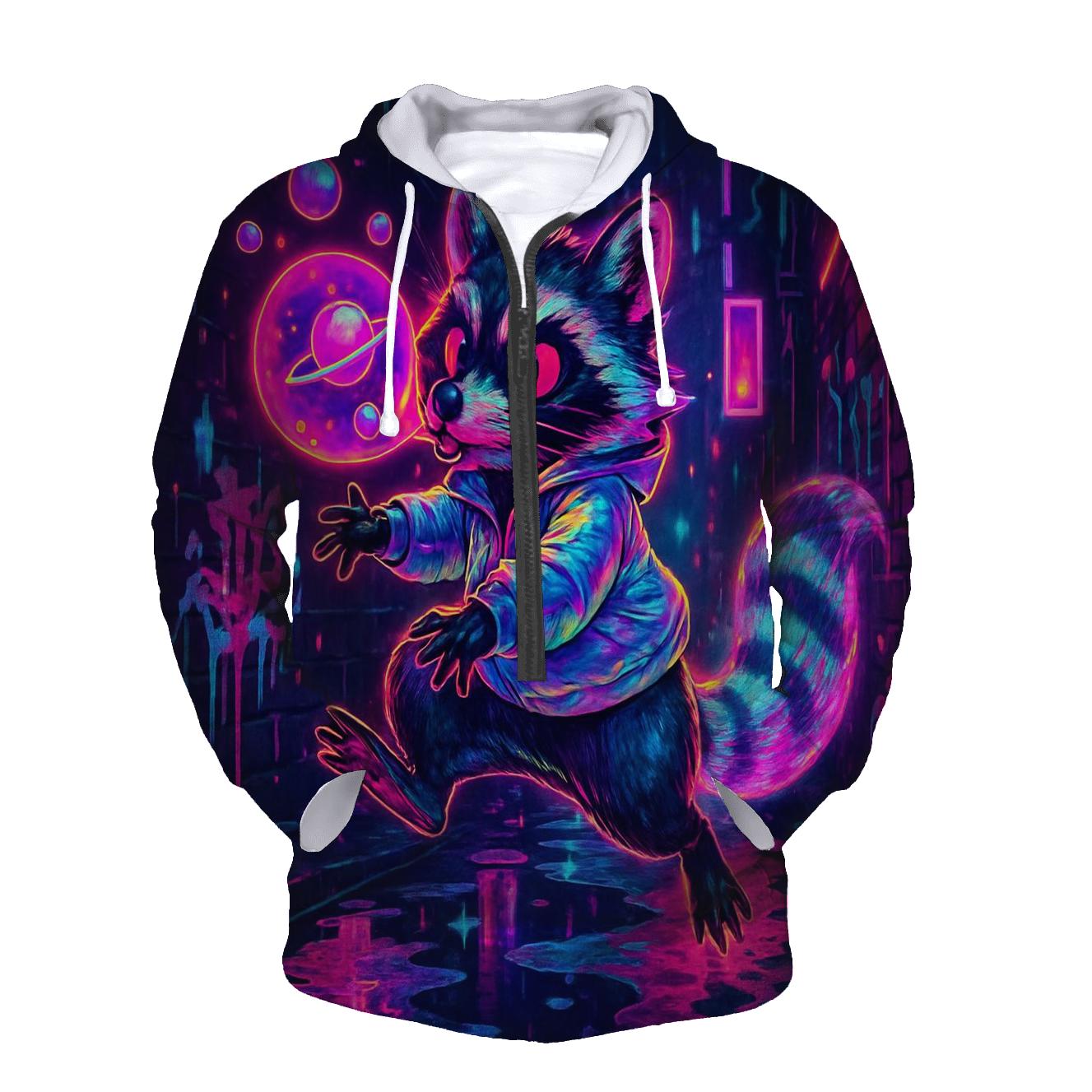 Bubblegum Cyber Raccoon hoodie designs