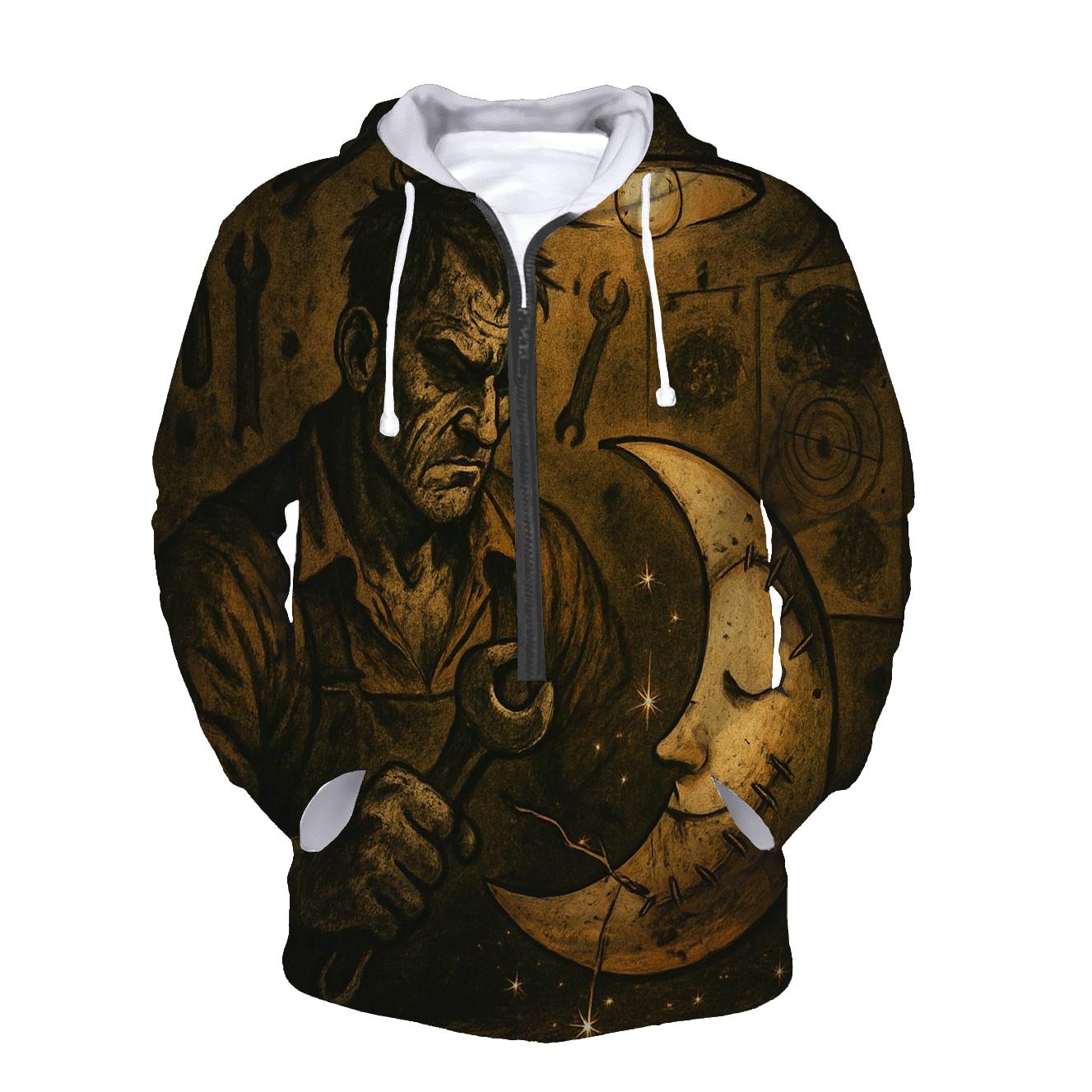 Patchwork Moon Mechanic lightweight hoodies