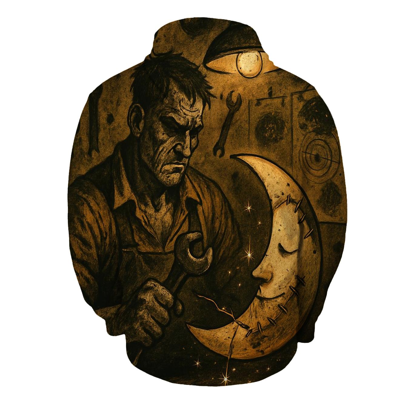 Patchwork Moon Mechanic lightweight hoodies