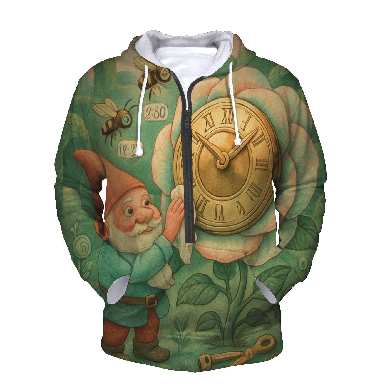 Clockface Garden Gnome premium hoodies