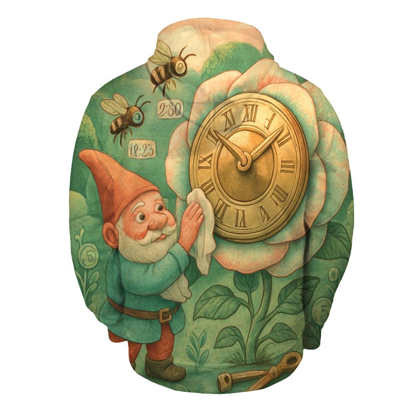 Clockface Garden Gnome premium hoodies