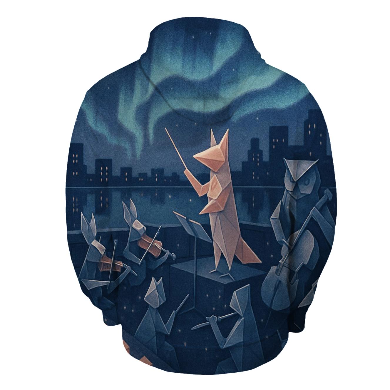 Midnight Origami Orchestra printed hoodies