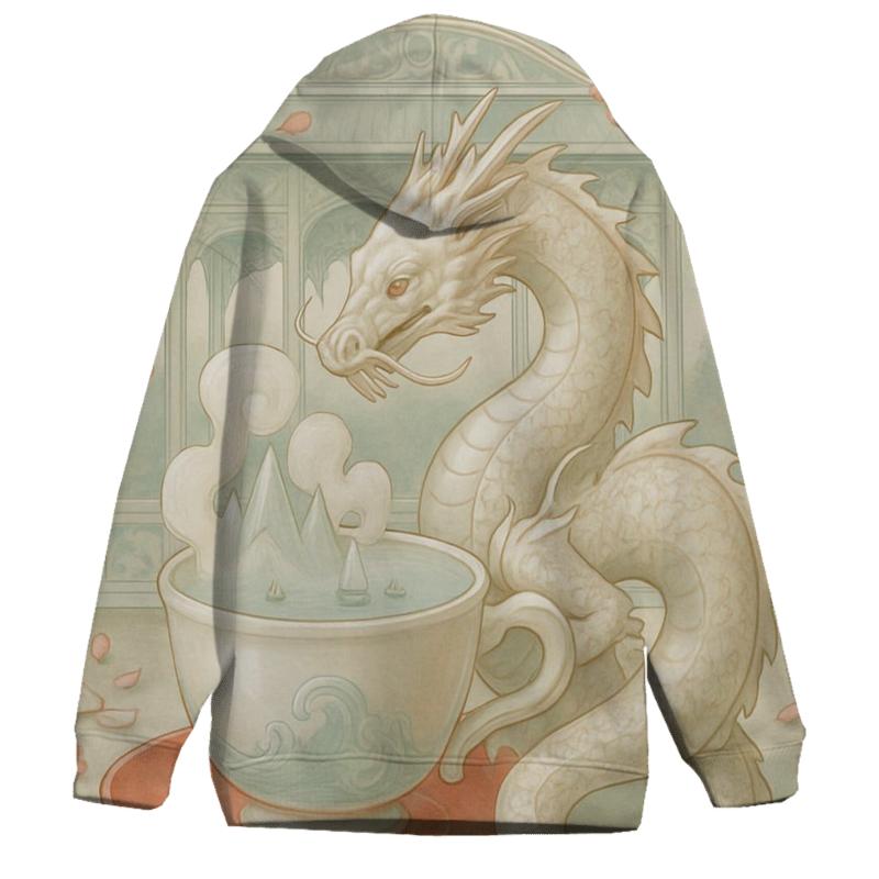 Porcelain Dragon Tea Party printed hoodies