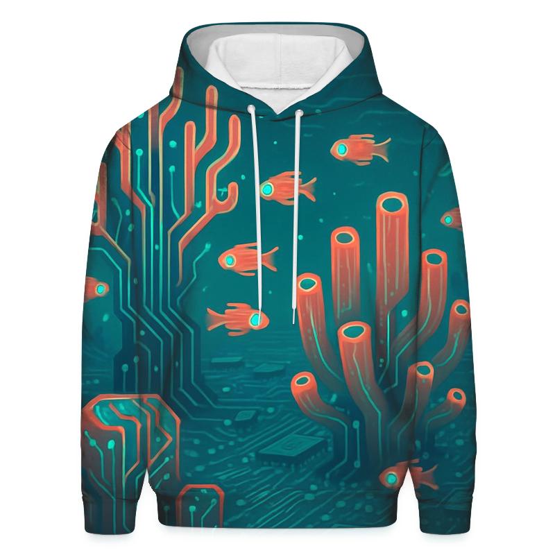 Circuitboard Coral Reef premium hoodies
