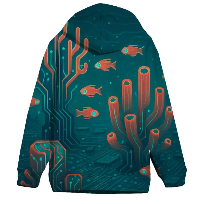 Circuitboard Coral Reef premium hoodies