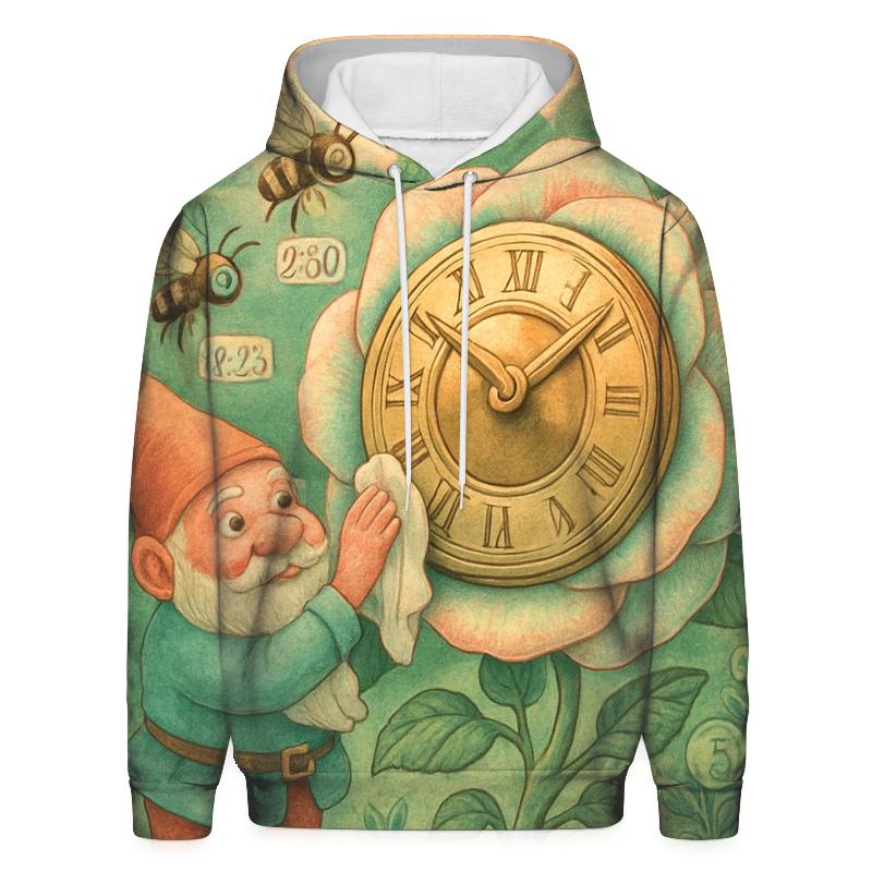Clockface Garden Gnome premium hoodies