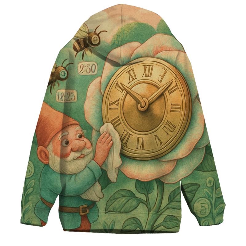 Clockface Garden Gnome premium hoodies