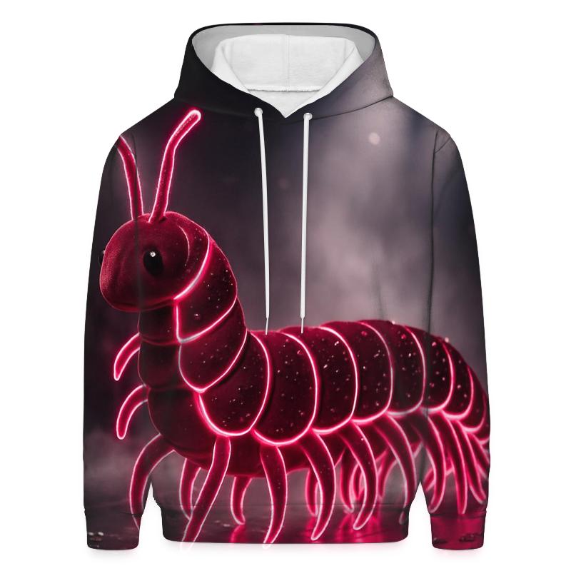 Velvet Neon Centipede embroidered hoodies